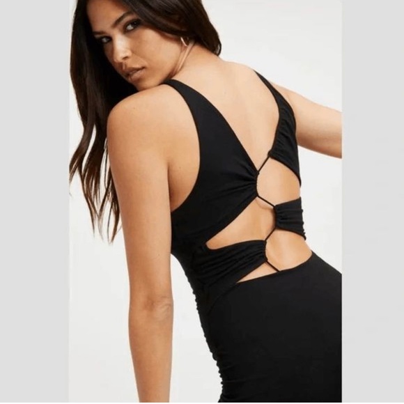 NWT Good American Good Touch Plunge Midi: Size S - Picture 2 of 4